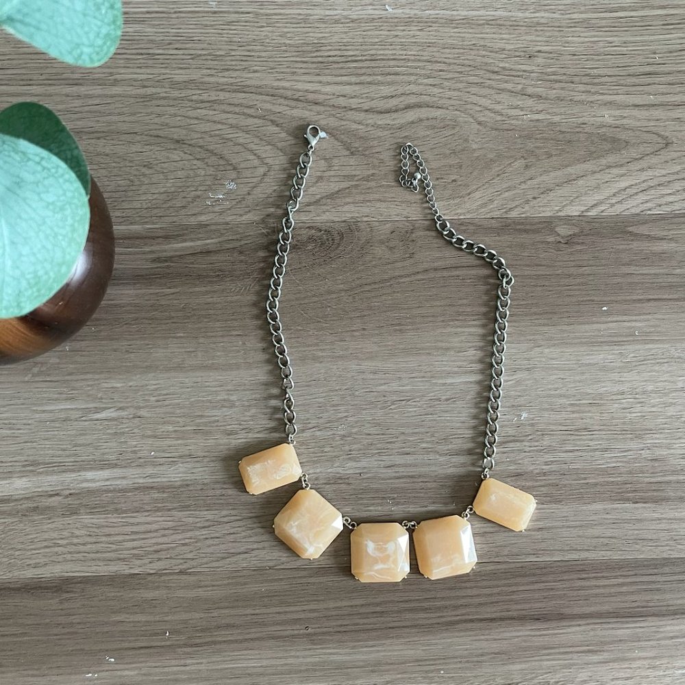 Forever 21 Blush Gemstone Statement Necklace